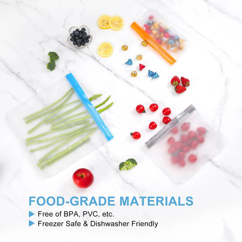 Mega 10 Pack Reusable Freezer Bags Dishwasher Safe Zero Hassle Food Storage Containers Leakproof Airtight Meal Prep Supplies No Sweat Organization For Freezers Pantries And Picnic Coolers