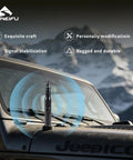 Short Stubby Bullet Car Antenna Mast Replacement For Stronger Radio Signal installed on jeep with mountains in background