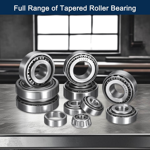 2 Pack 30202 Tapered Roller Bearing Cone and Cup Set, 15mm Bore 35mm OD 12mm Cup Width, Chrome Steel Wheel Bearings, ABEC-3 displayed.