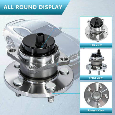 Rear Wheel Hub Bearing Assembly Drop In Ready 2 Pack Compatible With Toyota Corolla 2009 2019 Matrix 2009 2014 Pontiac Vibe 2009 2010 With ABS 5 Lug Durable OEM Style Replacement for Smooth Quiet Ride