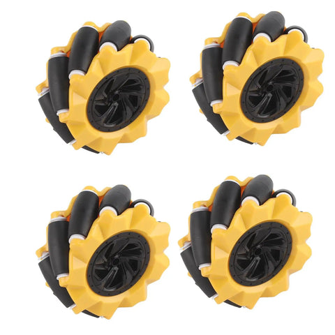 Omni Directional Mecanum Wheel Set For DIY Smart Robot Cars 80mm Grippy Rubber Coated Wheels For TT Motors Left And Right Pair