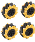 Directional 80mm Robot Car Wheels With Accessories, Two Pairs, Durable Toy Components For DIY Robots, Smooth Rolling, Easy Mount
