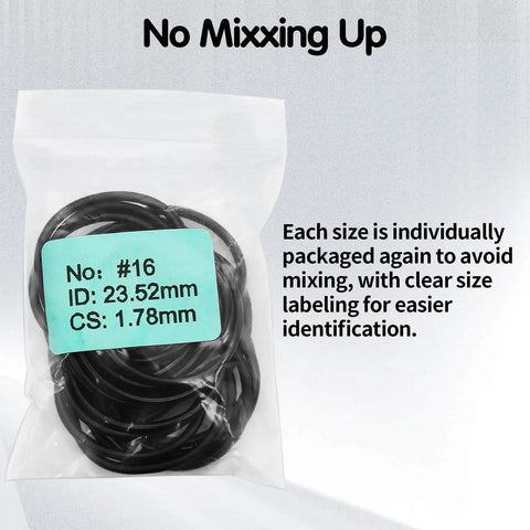 195 Piece ORS ORFS Hydraulic O Ring Kit With Buna 90 Nitrile O Rings 8 Sizes For Flat Face Fittings And Hydraulic Hoses Durable Sealing Kit For Replacements And Maintenance Pro Grade, labeled O-rings in clear packaging