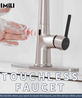 Touchless Kitchen Faucet With Pull Down Sprayer, High Arc Single Handle, hands-free sensor activation, brushed nickel finish