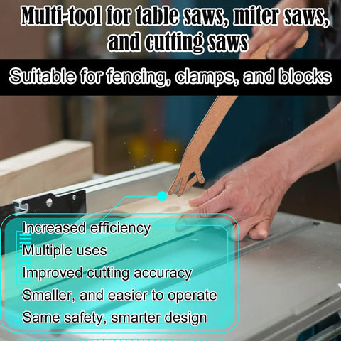 Hand Shaped Table Saw Push Stick Safety Block With Missing Finger Design For Woodworking Enthusiasts on table saw in use