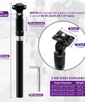 Coil Spring Suspension Seatpost 27.2 X 350 Mm With Adjustable Clamp, illustrated with dimensions and specifications.