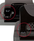 Built Different Two Hole Punch Crushes Twenty Sheets Like Nothing Else With Smart Touch Low Effort Grip and Tight Accuracy Alignment Track for Quick Paper Organizing Jobs in Sleek Black Gray close-up of punch mechanism