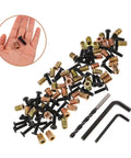 Metal Threaded Wood Inserts Kit With Bolts Hex Wrenches And Drill Bit For Flush Furniture Fasteners Connectors shown on hand