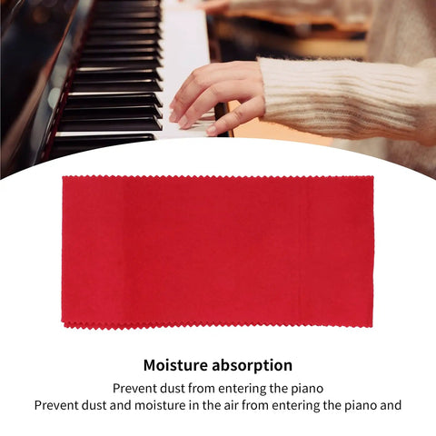 Red Felt Piano Keyboard Dust Cover For Digital Pianos Protect Keys From Dust And Scratches, Washable Design, 49.2 x 5.7 Inches, 1 Piece