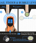 7 In 1 Stud Finder Wall Scanner With Magnetic Bubble Level And Digital LCD Display used for finding nails and studs.
