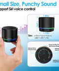 Compact Bluetooth Speaker With 12 Hour Battery Life, Noise Reduction Microphone, Metal Shell, RGB Lights, TWS Pairing display