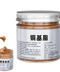 Copper Anti Seize Grease For Electrical Threads And Fasteners High Temperature Copper Lubricant in a clear jar