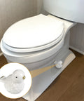 Duck Design Ceramic Toilet Bolt Covers 2 Pack Universal Fit Screw Caps on toilet with white duck motif for home decor.