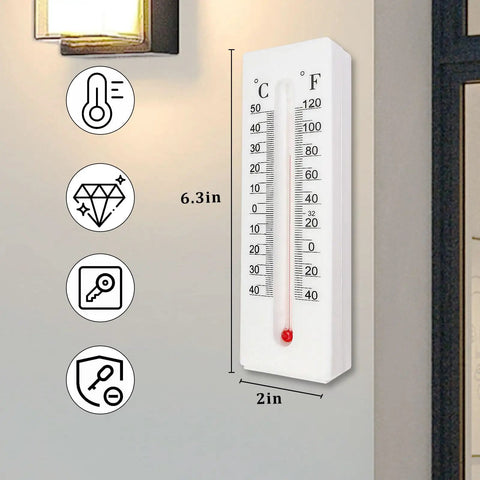 Outdoor Key Lock Box Wall Mount Weatherproof Key Cabinet Stash Box For Spare Keys Coins And Small Valuables With Decorative Thermometer Look Built To Withstand Rain Sun And Humidity mounted on wall