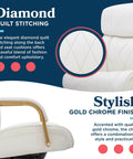 Symphony Ergonomic Bonded Leather Swivel Executive Chair With Generous Lumbar Support, White And Gold Upholstery detail
