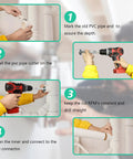 Step-by-step use of Four Piece PVC Pipe Reamer Set With Socket Saver Heads for Removing SCH 40 From Hub in plumbing repair
