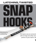 Complete Axle Strap Tie Down Kit With Snap Hook Ratchet Straps Silver Series Webbing Snap Hook Detail