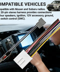 Radio Wiring Harness Kit With Antenna Adapter And Steering Wheel Control Wire for 2008-2013 Infiniti Subaru, plug-and-play install