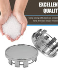 Top Shelf Silver Wheel Center Caps 4 Pack Durable Abs Steel Hubcovers For Cars And Suvs Install In No Time Flat showing ABS plastic and steel design