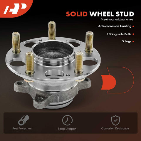 Rear Wheel Bearing And Hub Assembly For Honda Civic 2013 2014 2015 FWD With 5 Lug Direct Fit OEM Grade Quality Reliable Axle Support