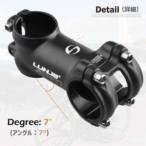31.8mm Bike Stem 80mm Length 7 Degree Angle Aluminum 6061 Lightweight for MTB Road Bike BMX Fixie Gravel Upgrades