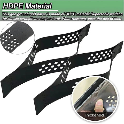 Gravel Driveway Stabilizer Grid With Drainage Holes For Grass Paver System in Lawn Garden and Pathways HDPE material detailed view.