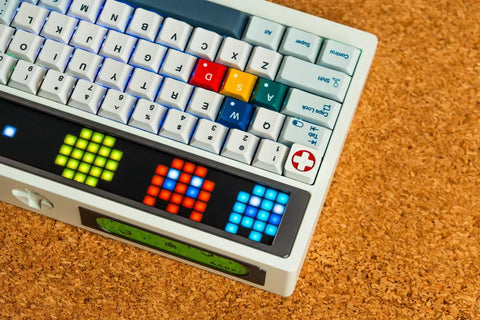 Slick 65 Percent Wireless Mechanical Keyboard With Buttery Smooth Keys And Dope Hot Swap Support Featuring Tri Mode Connectivity Custom Led Display in cloud white.