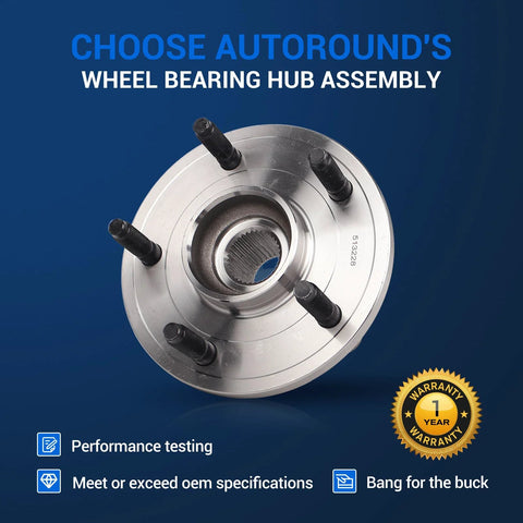 Front Wheel Bearing And Hub Assembly 513215 For 2004 To 2007 Chevy Malibu And Pontiac G6 5 Lug Non ABS Front Axle Replacement