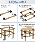 Easy to install Heavy Duty 8 Piece 3 Way Workbench Bracket Kit For 2x4 Lumber Steel Corner Brackets With Black Powder Coat Rust Resistant High Load Bearing For DIY Garages And Shops assembly diagram