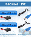 3.7V 800mAh Li Ion Battery Two Pack With USB Chargers SM 2P Plug For RC Cars And Toy Cars Compatible With E35 DE38 DE40