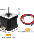 5 pcs Nema 17 stepper motors, 42x42x40 mm, with 4‑lead XH2.54 cables for 3D printers and CNC machines