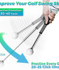 Golf Swing Trainer With Real Time Click Feedback And Retractable Club Grip, Portable Practice Aid For Tempo, Timing, And Rhythm