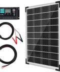 20W 12V Solar Panel Kit With 10A Charge Controller, Extension Cables, O Ring Terminal And Battery Clips in a complete set