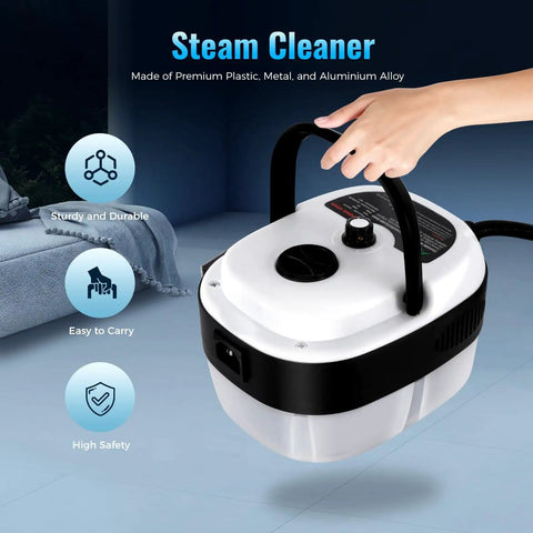 Person holding Powerful 2500W 110V Steam Cleaner for Home Use, Portable Handheld Steamer with High Pressure Steam