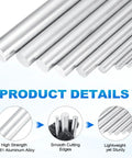 6061 Aluminum Rod 3/32 Inch Diameter By 12 Inch Length Solid Lathe Bar Stock showing smooth edges and sturdy build
