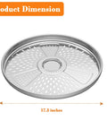 Pellet Adapter for Bonfire Fire Pit, Stainless Steel Dual Fuel Accessory, shown with 17.3-inch diameter dimension