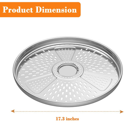 Pellet Adapter for Bonfire Fire Pit, Stainless Steel Dual Fuel Accessory, shown with 17.3-inch diameter dimension