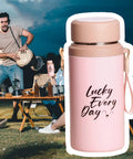 Pink 800ml Insulated Water Bottle With Tea Infuser, Leakproof Vacuum-Sealed Double-Wall Stainless Steel Flask For Gym, Travel, And Hiking