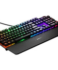 Top Shelf Mechanical Gaming Keyboard Featuring Heavy Duty Aluminum Chassis And Smart Display, showcasing RGB backlit keys and sturdy design.