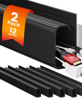 Under Desk Cable Management Kit With 12 J Channel Raceway Segments 192 Inch Total Length Black Cord Organizer Tray Cable Hider