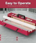 Hoadhen 1200W Electric PVC Conduit Heater for 1/2 to 2 inch pipes, shown with white PVC inside, designed for safe bending.