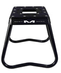 Front view of A2 Motocross Aluminum Dirt Bike MX Stand with Limited Edition 25 Piece Sticker Kit, black, for stable maintenance