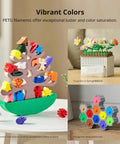 Decorative tree and flower models created with vibrant PETG filament showcasing luster and color saturation.