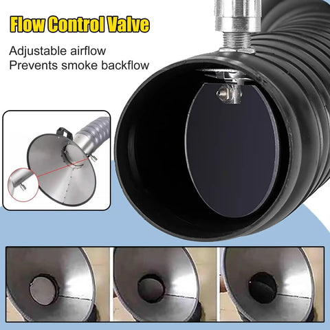 Flow control valve of Tough As Nails Fume Extraction Arm for adjustable airflow without smoke backflow.