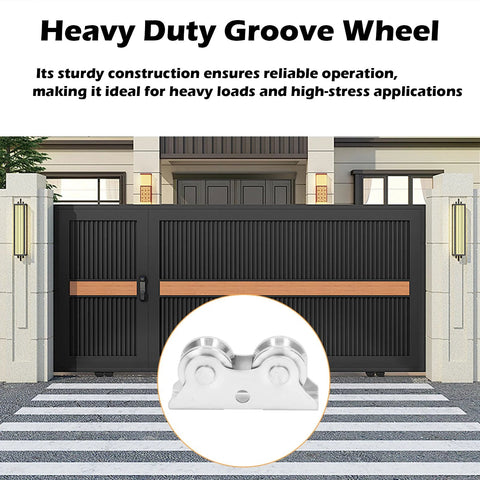 Groove Wheel V Shaped Detachable Track Gate Wheels With Double Bearing Caster and Bracket for sliding gates