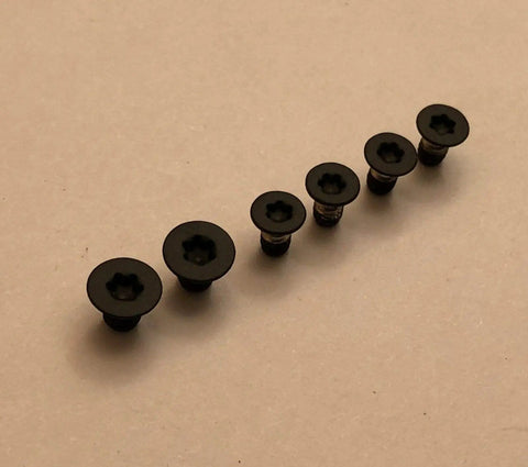 Heavy Duty Badass Matte Black Scale And Pivot Torx Screws Set For Spyderco Manix 2 XL G10 Handle Upgrade group of six black screws