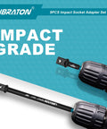 Pro Grade Impact Socket Adapter Set With One Quarter Inch Drive Three Eighth Inch Drive And One Half Inch Drive