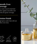 Speedball Mona Lisa water-based sealer, 2 oz, clear; black text panel beside glass bottles with gold leaf and eucalyptus.