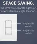 Radiant 15 Amp 2 In 1 Decorator Rocker Light Switch With Two Single Pole Switches White Finish Combination Decorator Outlet