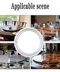 Beefy Heavy Duty Table Bearing Lazy Susan Turntable on various dining tables displaying its versatile application.
